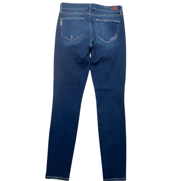 Paige Jeans Women 28 Blue Ultra Skinny Stretch Mildly Distressed Whiskering - Picture 3 of 15